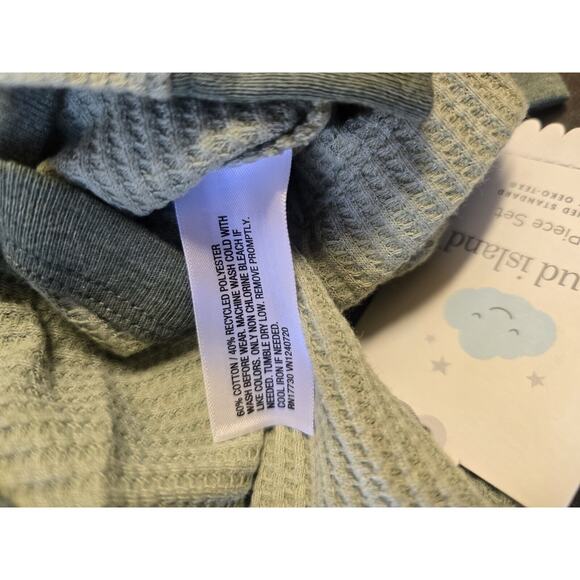 Cloud Island Newborn Outside Thermal Long Sleeve 2 Pieces Waffle Knit Green - Picture 6 of 7